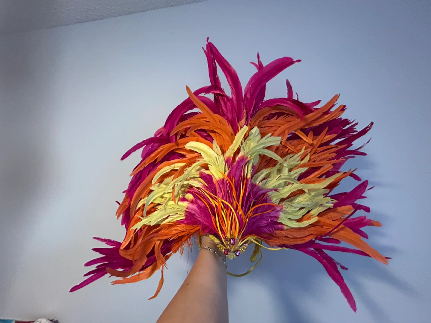 Feather Headdress - Pink, Orange, Yellow
