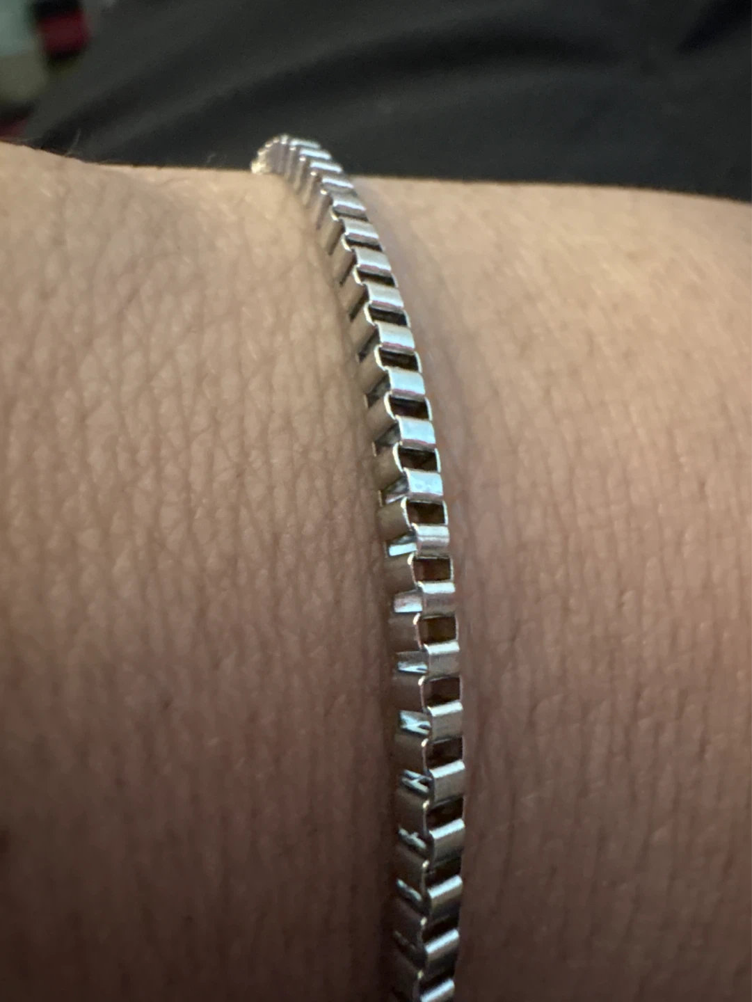 New Silver SS Box Chain Bracelet