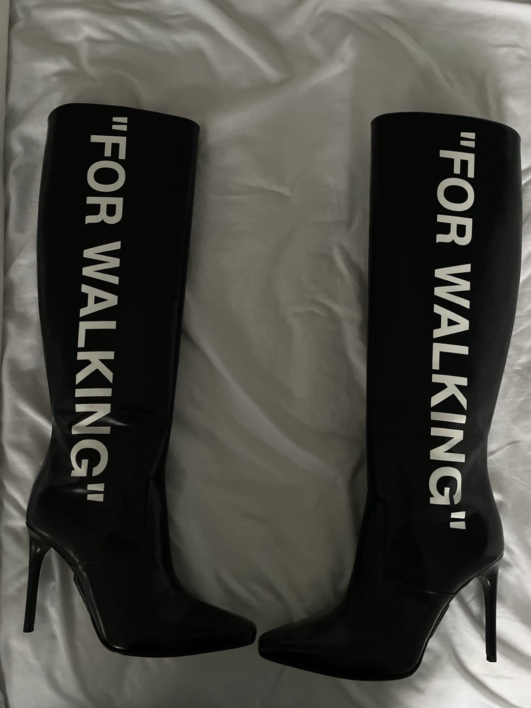 OFF-WHITE "For Walking" Knee-High Boots Size 37