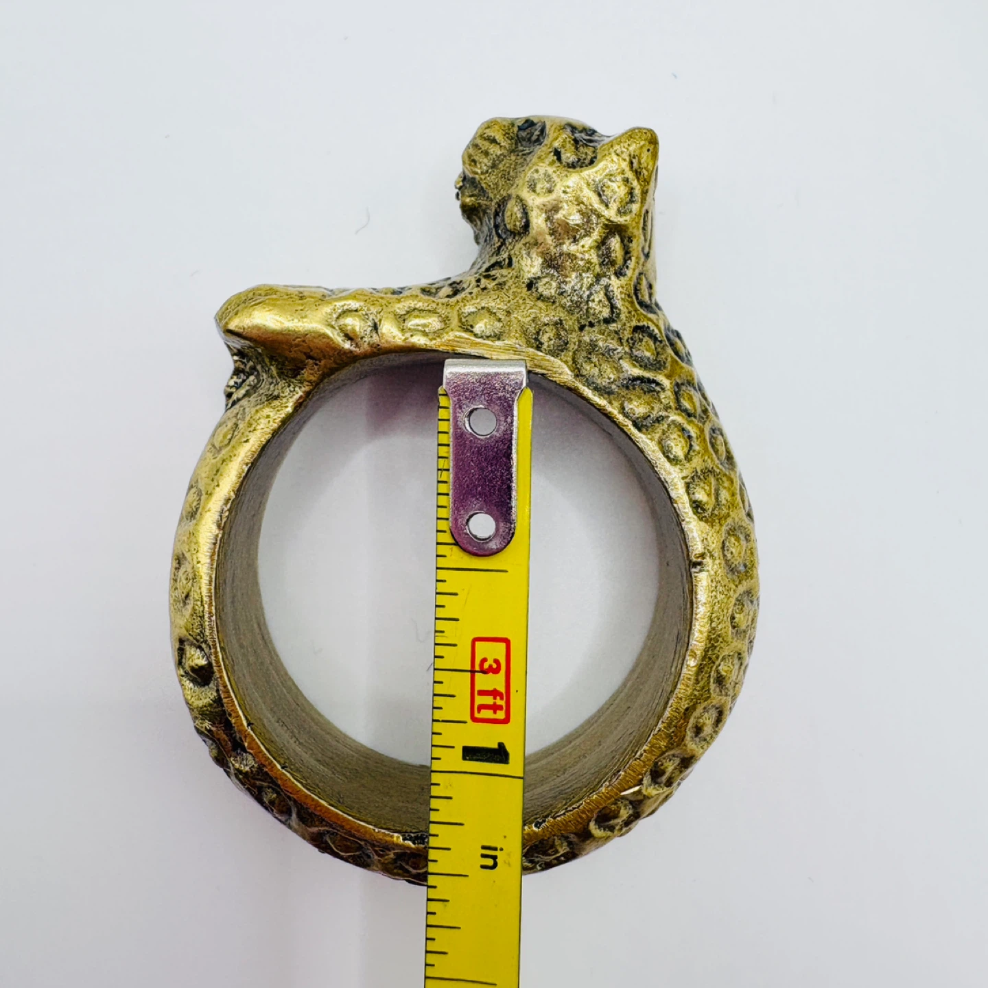Set of 4 Goldtone Leopard Napkin Rings - photo 3