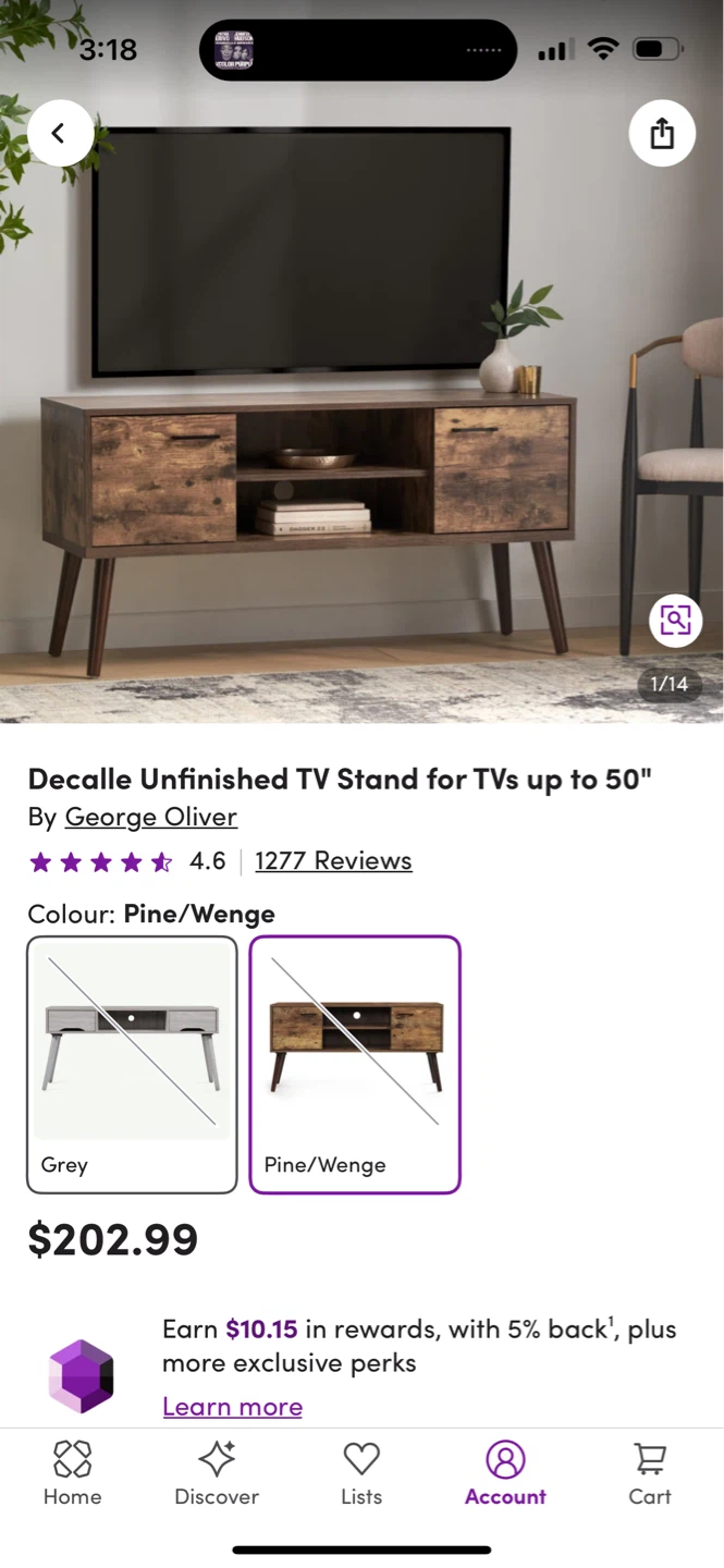 Decalle TV Stand - Pine/Wenge
