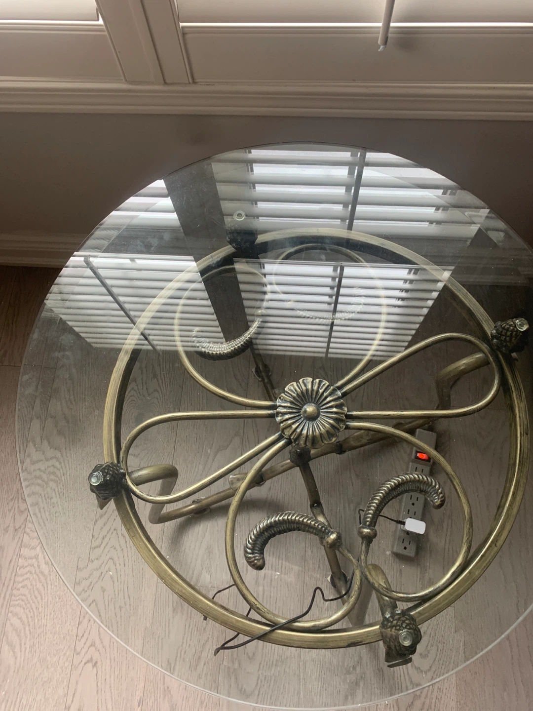 Glass Top Round Side Table