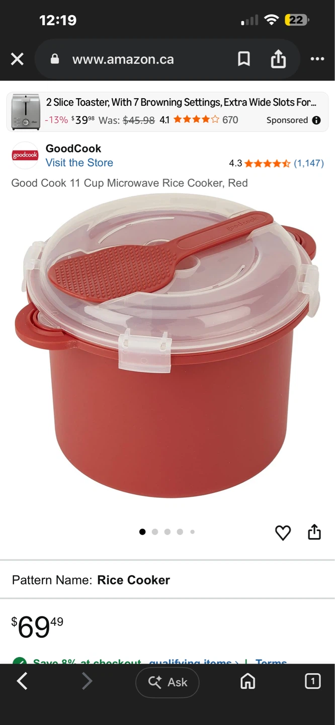 GoodCook 11 Cup Microwave Rice Cooker - photo 2