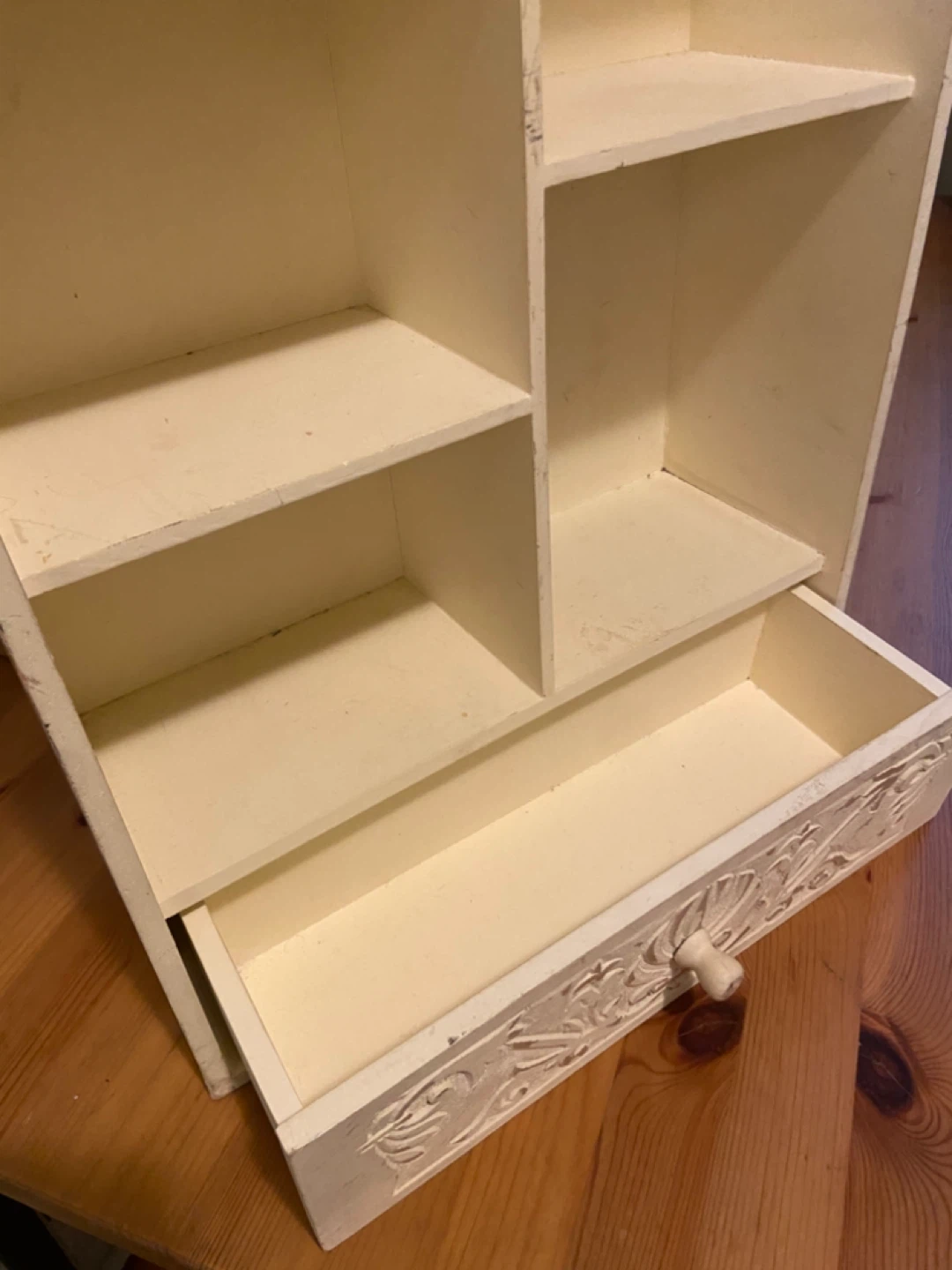 Cream Decorative Shelf with Drawer - photo 3