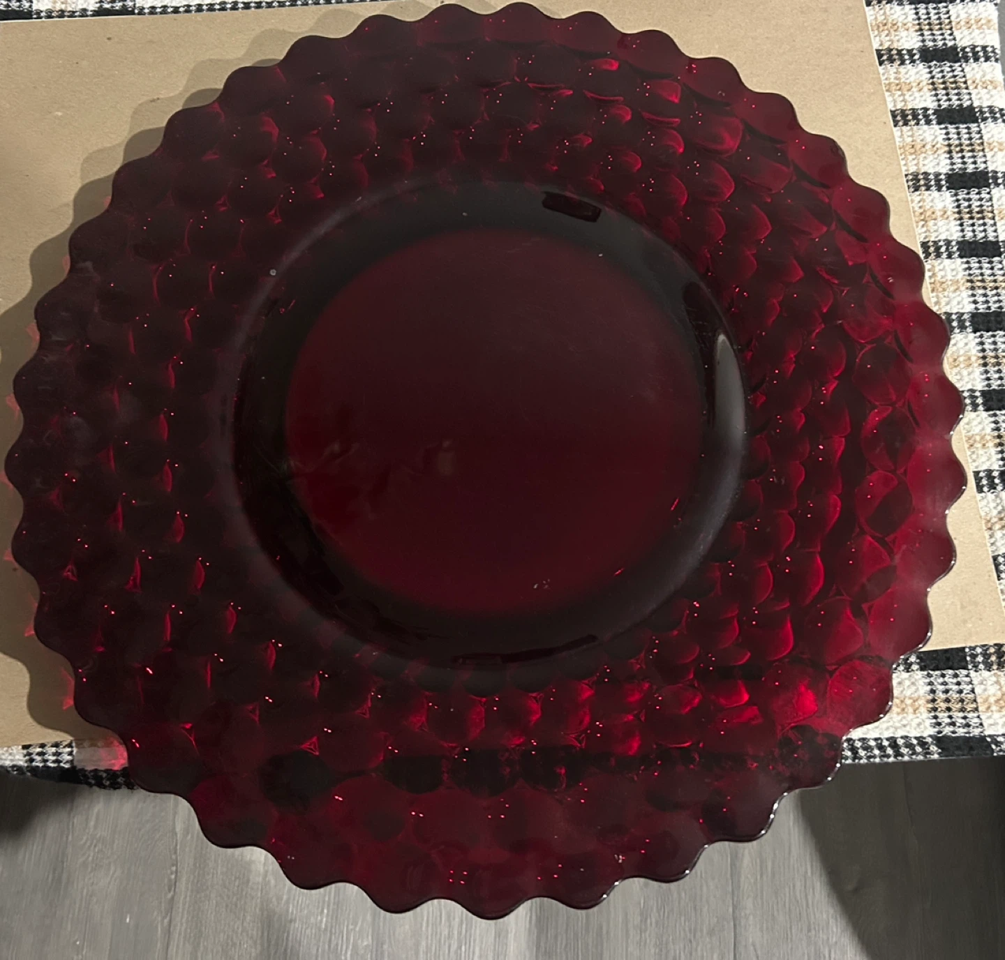 Vintage Westmoreland Thousand Eye Ruby Torte Plate