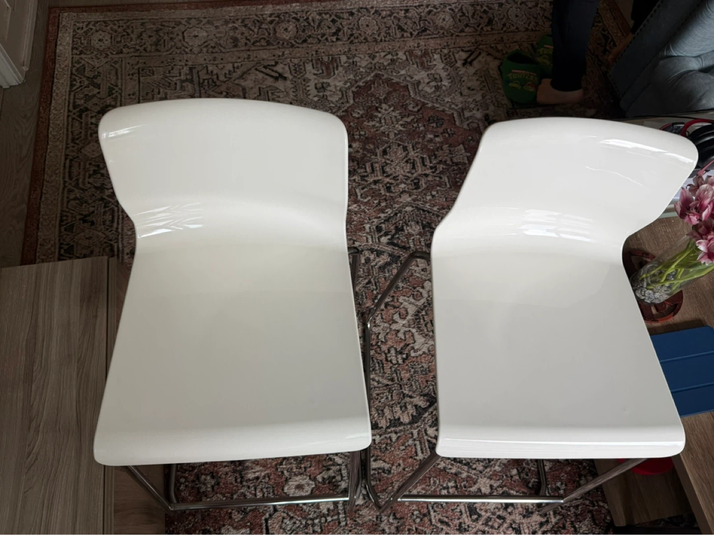 Set of 2 White Bar Stools - Ikea GLENN - photo 2