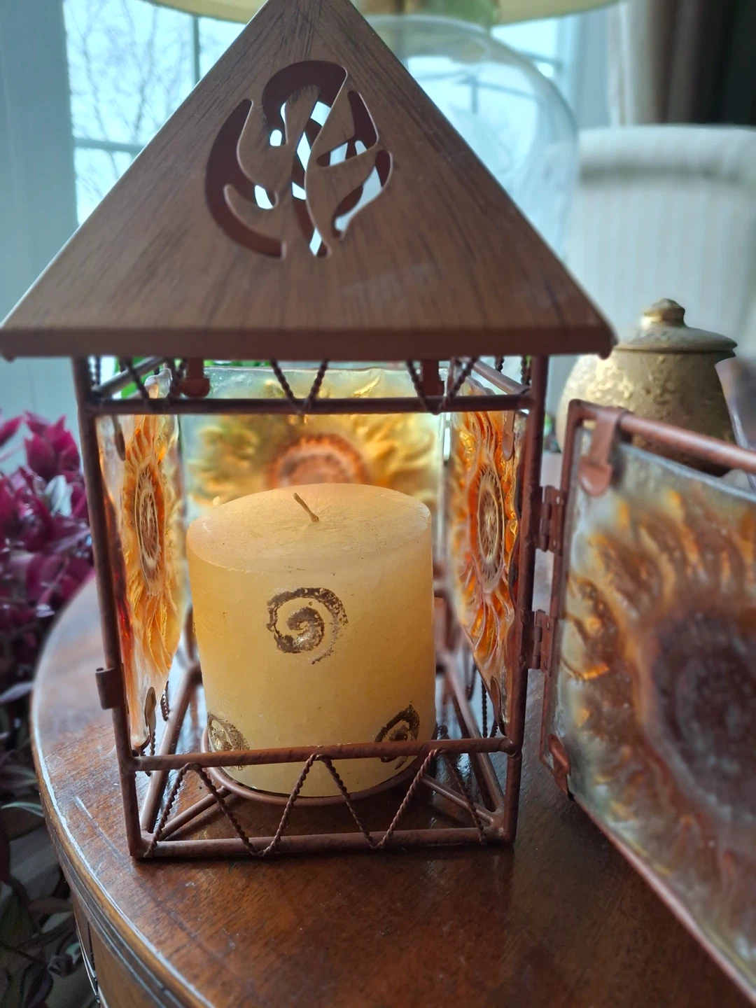 Rustic sunflower candle lantern - photo 4
