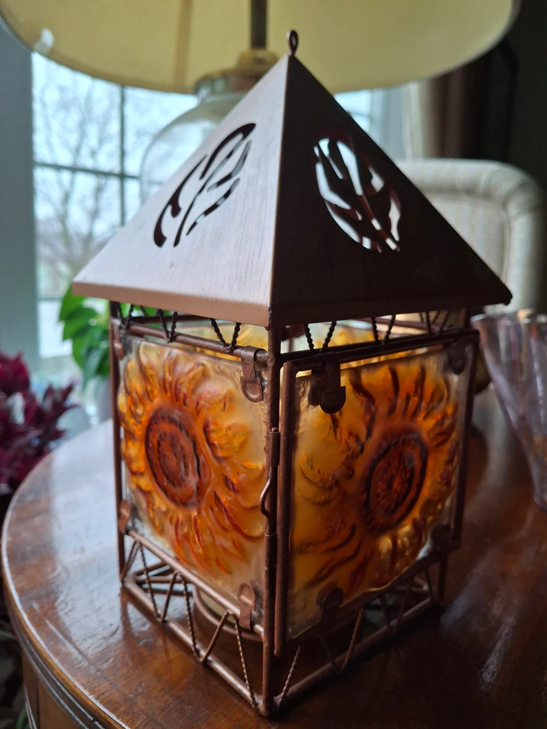 Rustic sunflower candle lantern - photo 3