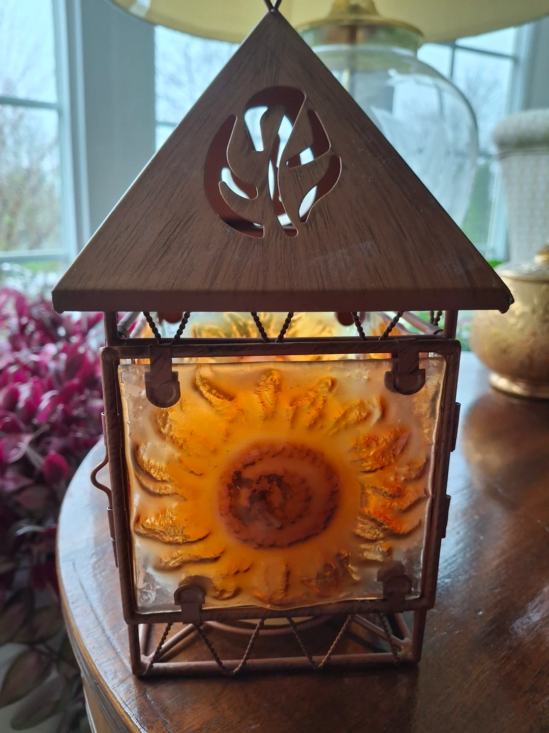 Rustic sunflower candle lantern - photo 5
