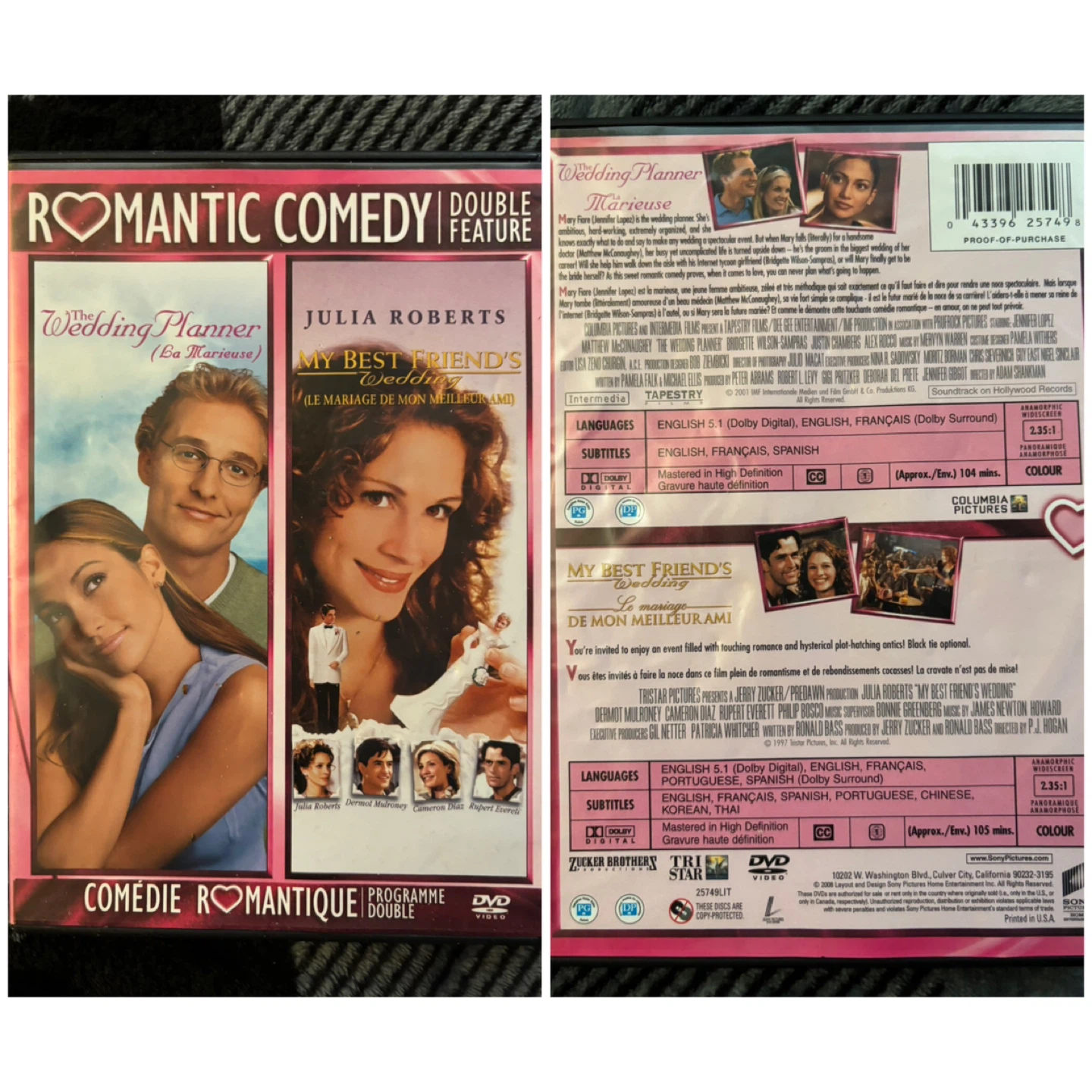 (DVD) "The Wedding Planner" & "My Best Friend's Wedding"