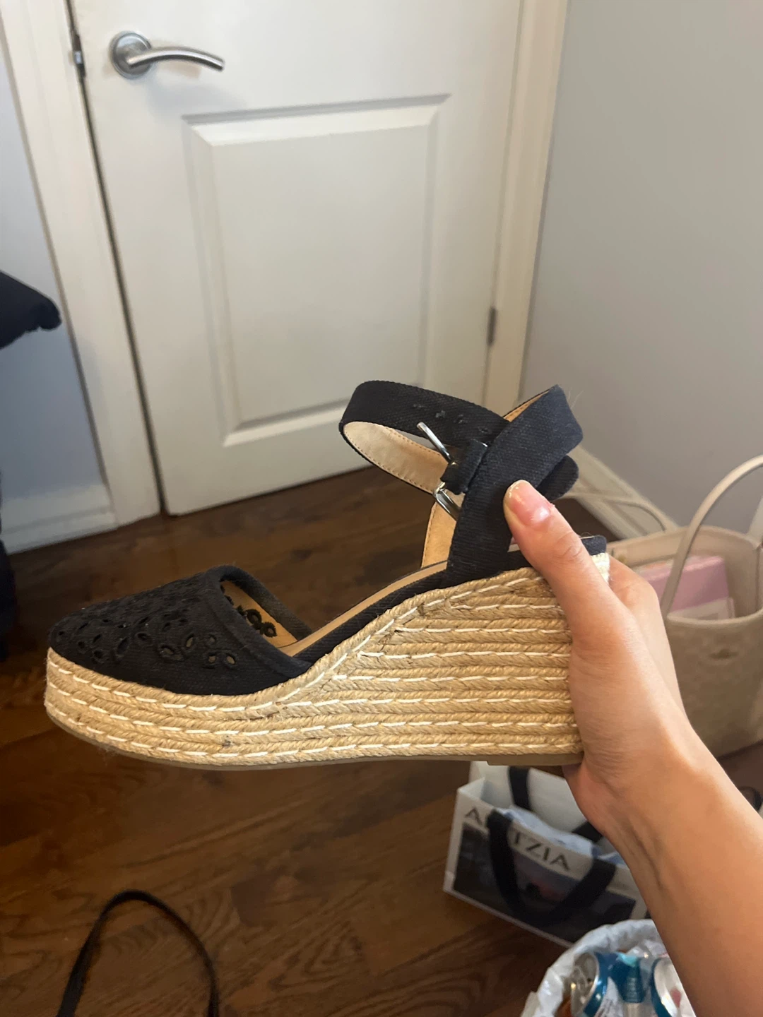 Black Espadrille Wedge Sandals - photo 2
