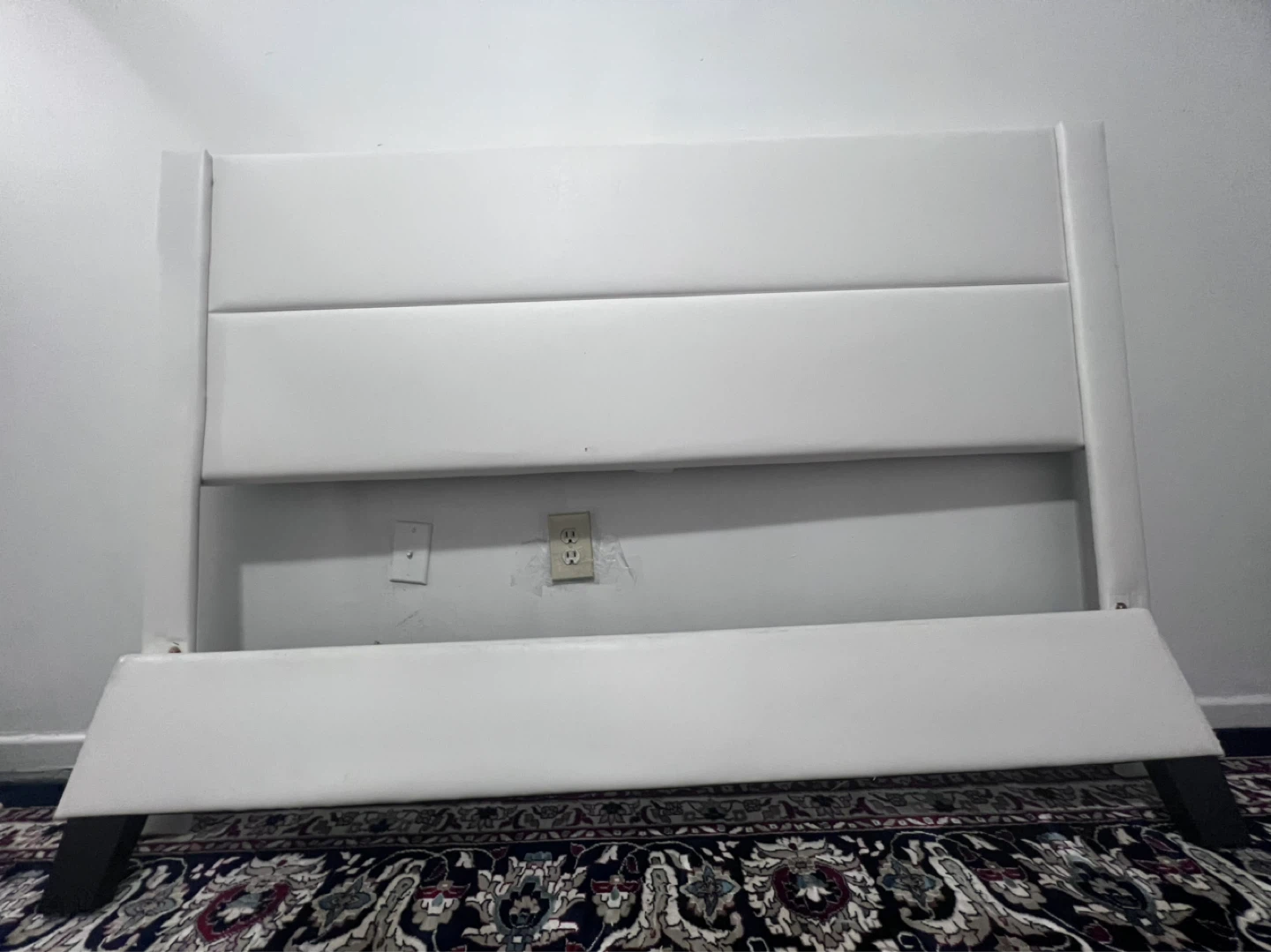 White Bed Frame with Headboard