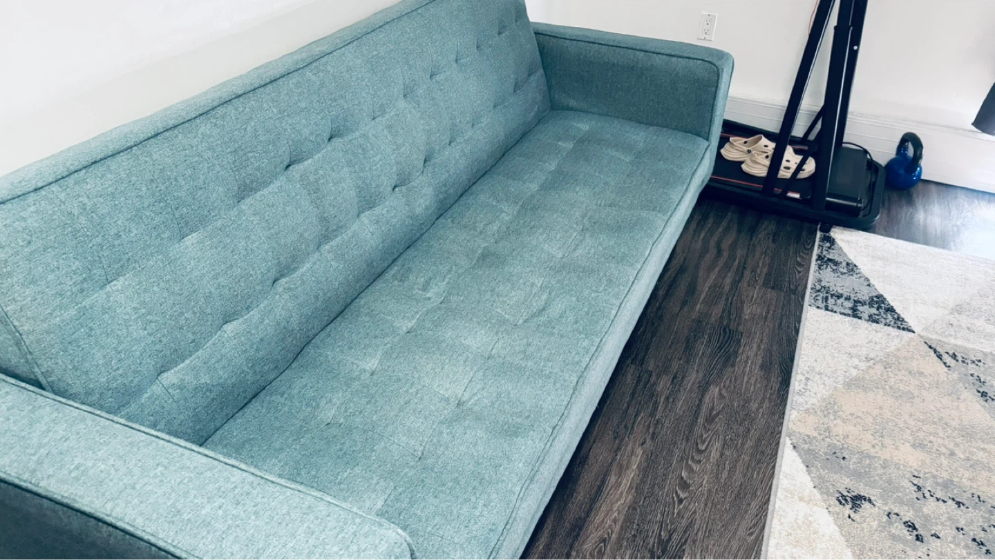 Teal Tufted Sofa / Couch - photo 3