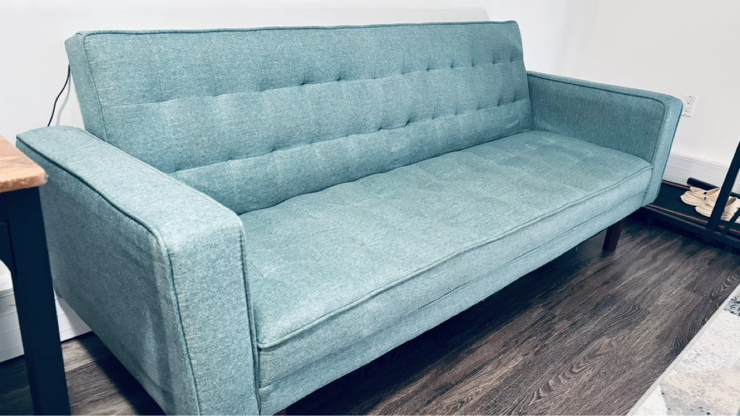 Teal Tufted Sofa / Couch - photo 4