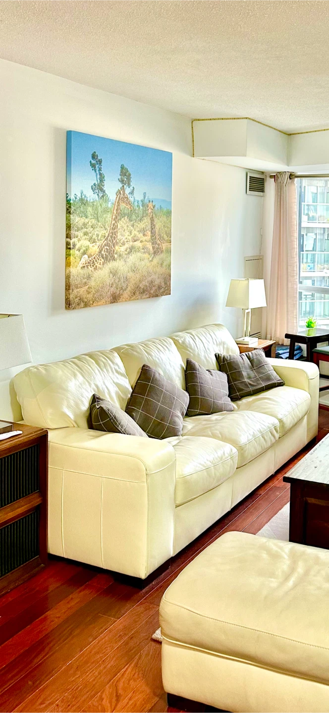 Cream Leather Sofa for Sale