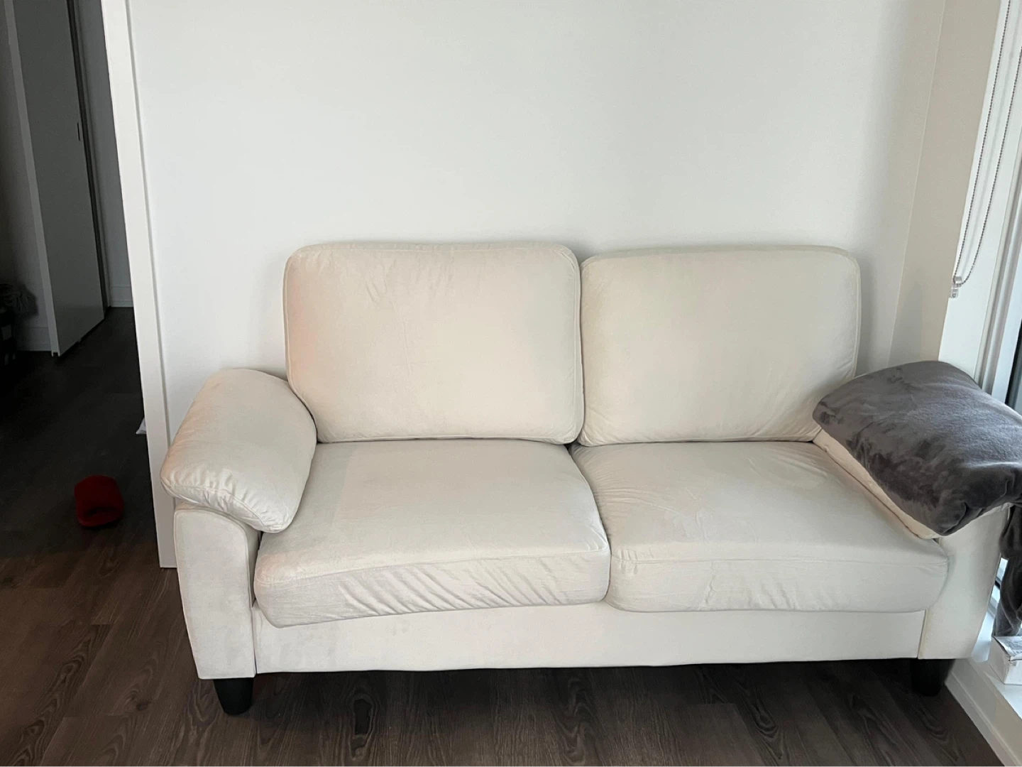 Ebern Designs 70" Velvet Loveseat Sofa - White