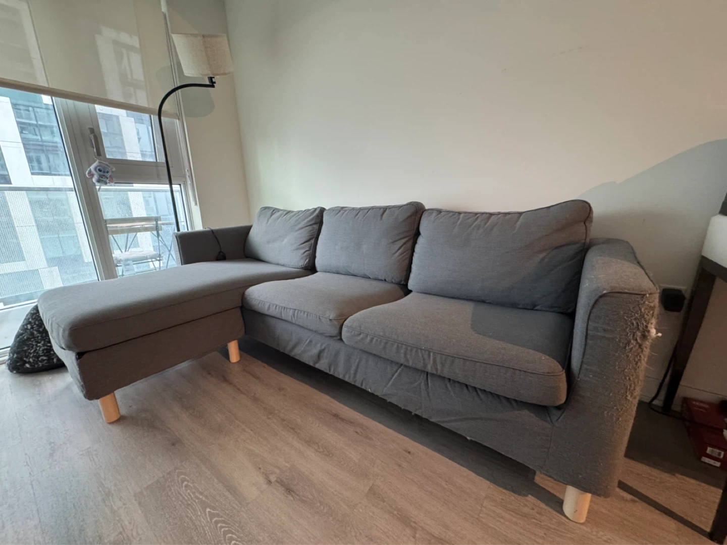 IKEA PÄRUP Loveseat with Chaise, Vissle Gray - photo 5