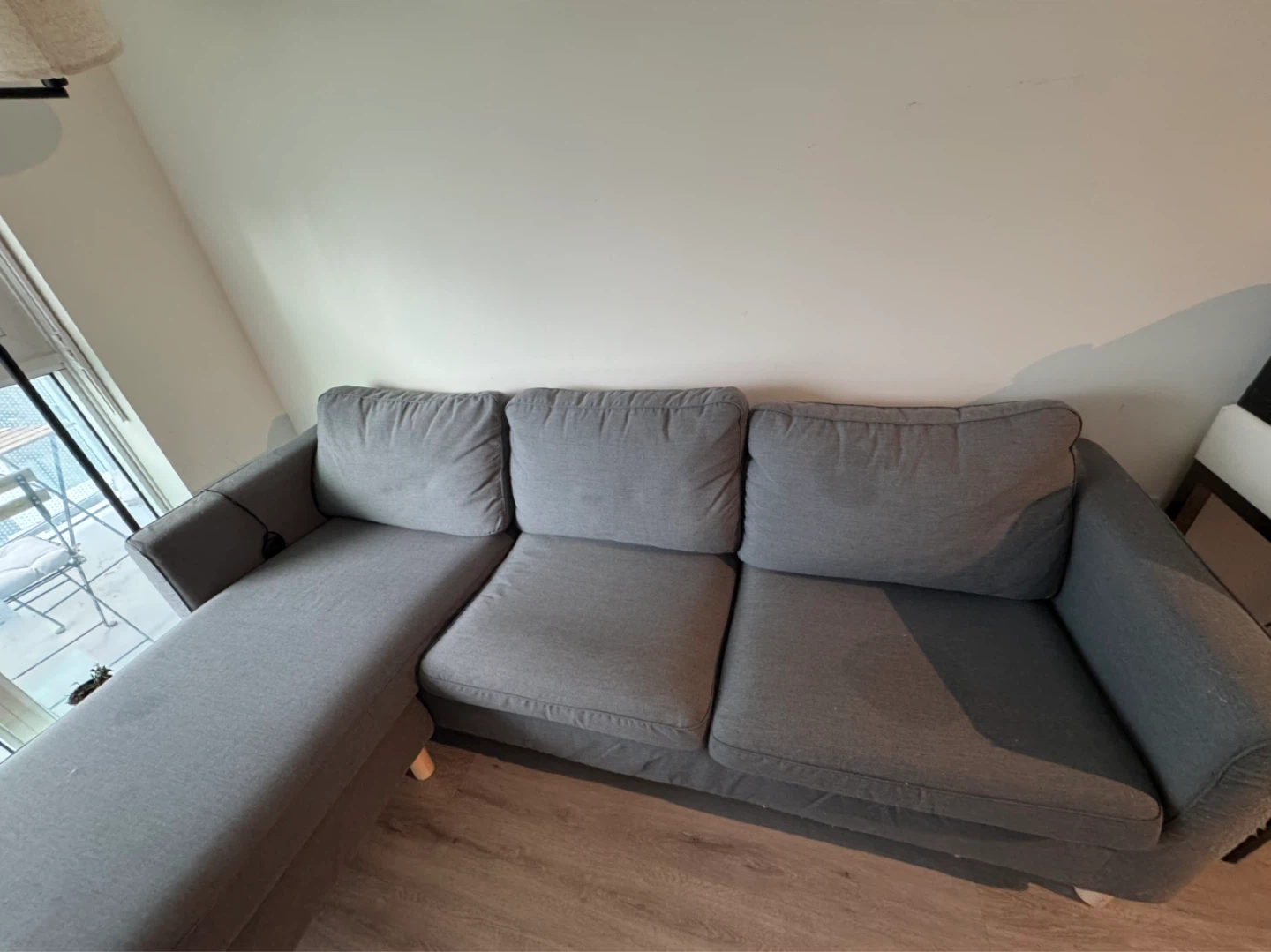 IKEA PÄRUP Loveseat with Chaise, Vissle Gray - photo 3