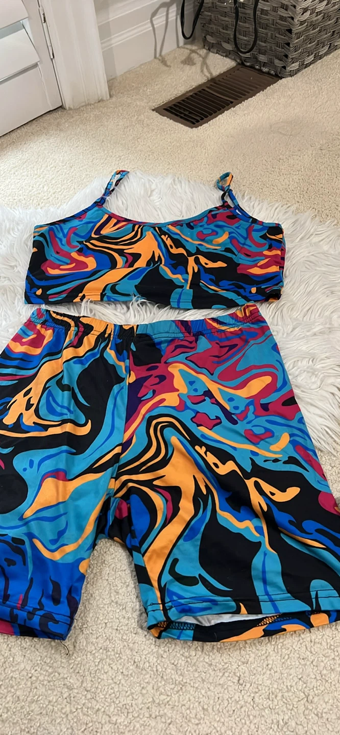 Two-Piece Crop Top and Shorts Set