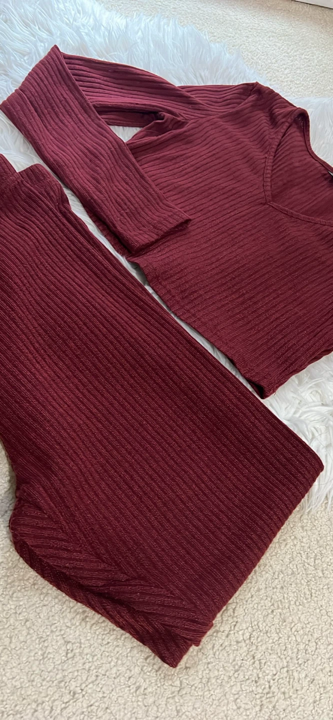 SHEIN Ribbed Knit Lounge Set - photo 4