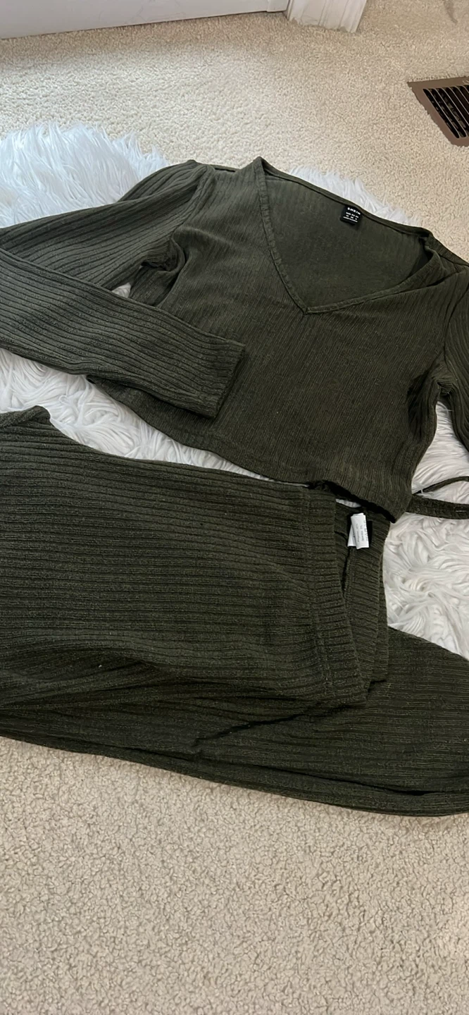 SHEIN Ribbed Knit Lounge Set