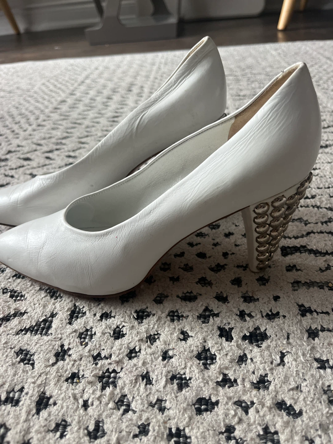 Jean Paul Gaultier pour Stephane Kelian White Leather Heels