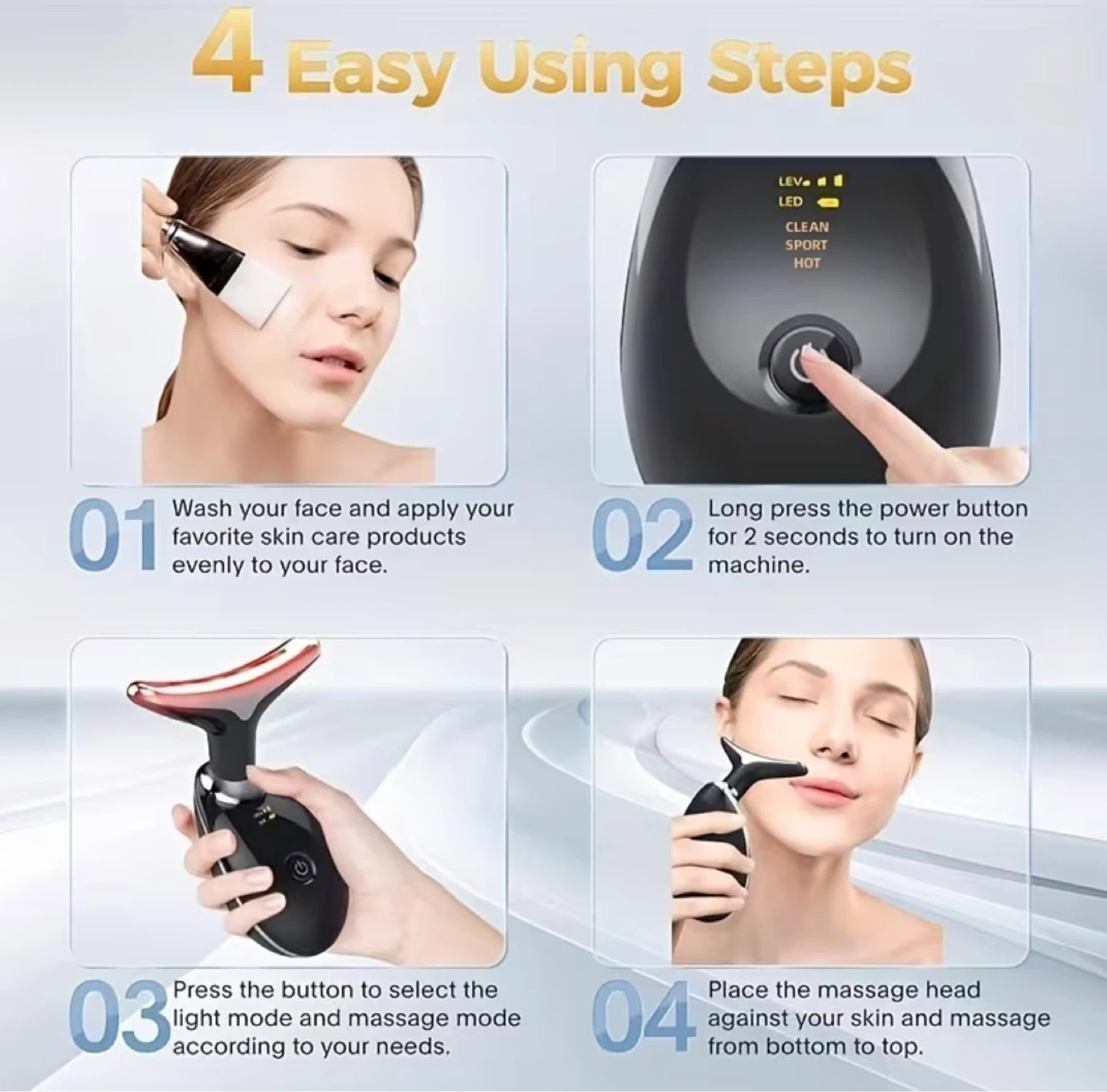 7 colour LED Neck Massager Face Lifting Therapy Device - photo 4