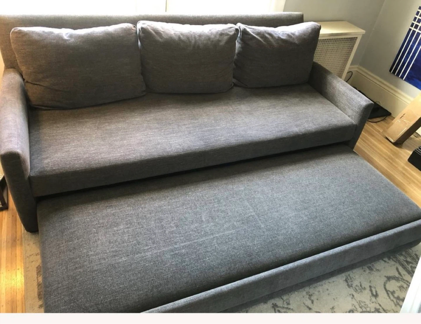 Grey Pull-Out Sofa Bed