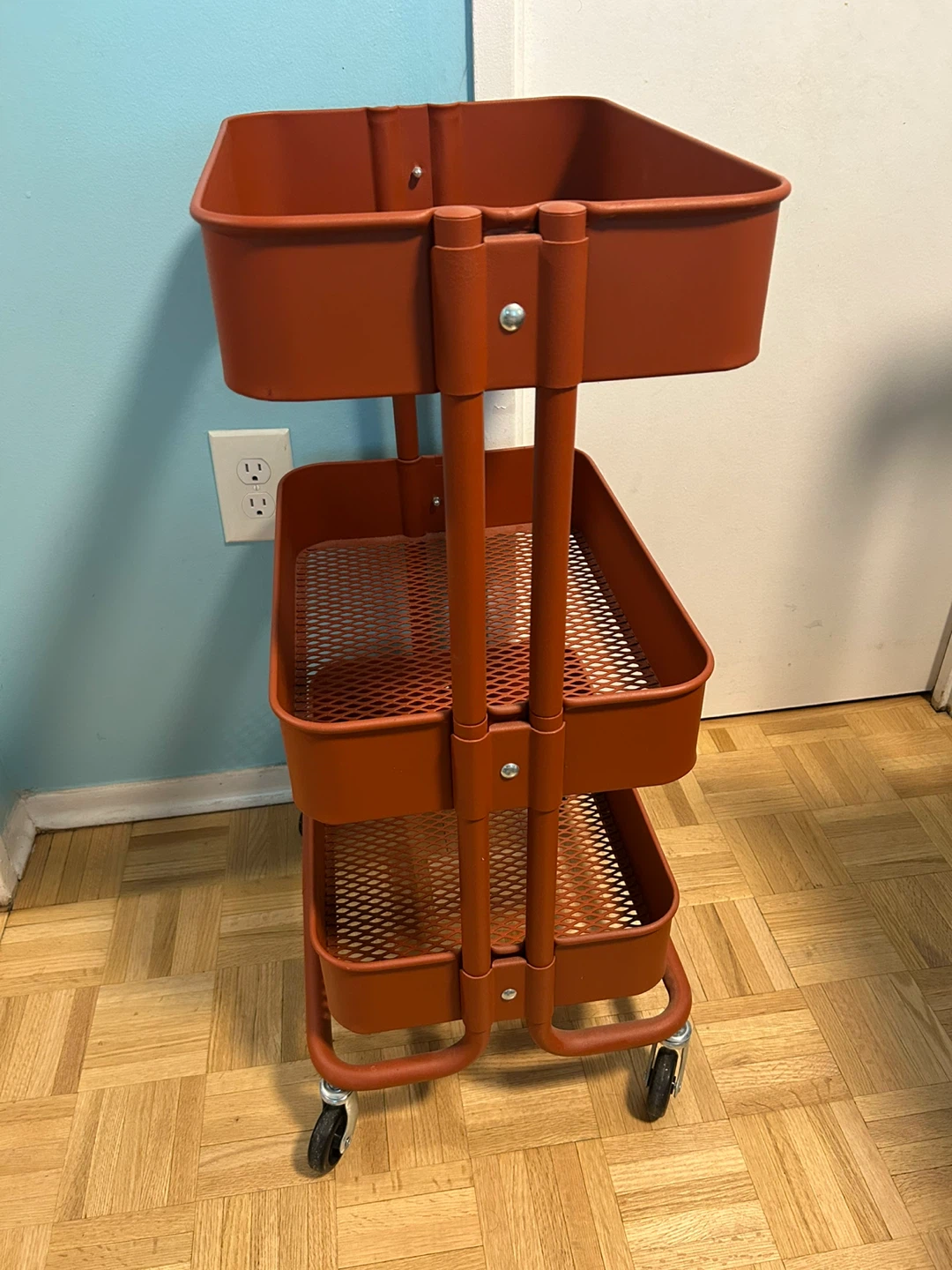 Orange 3-Tier Rolling Utility Cart - photo 2