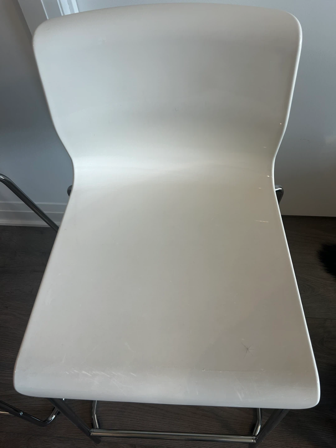 Pair of white bar stools