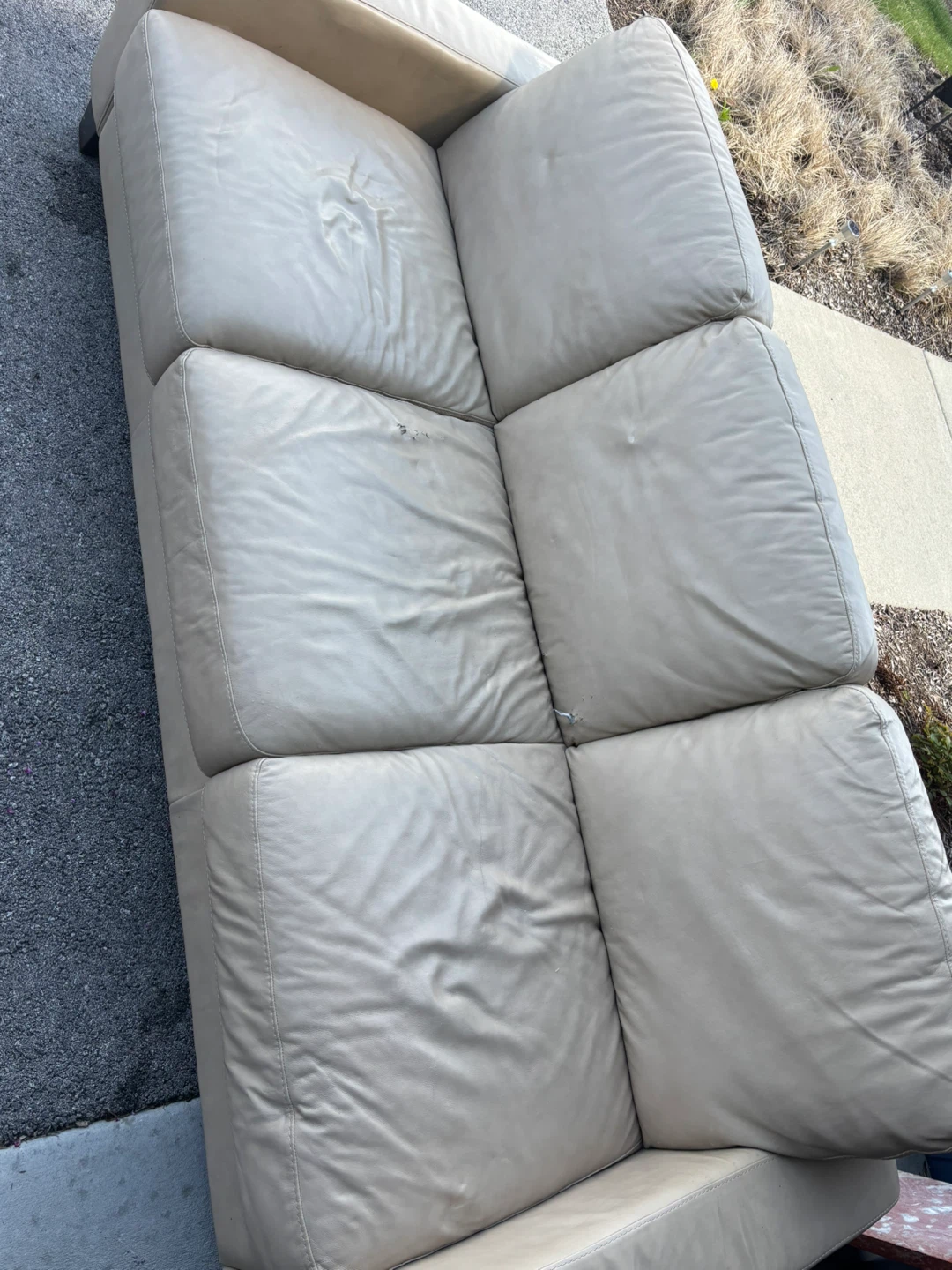 Light Tan Leather Sofa - photo 3