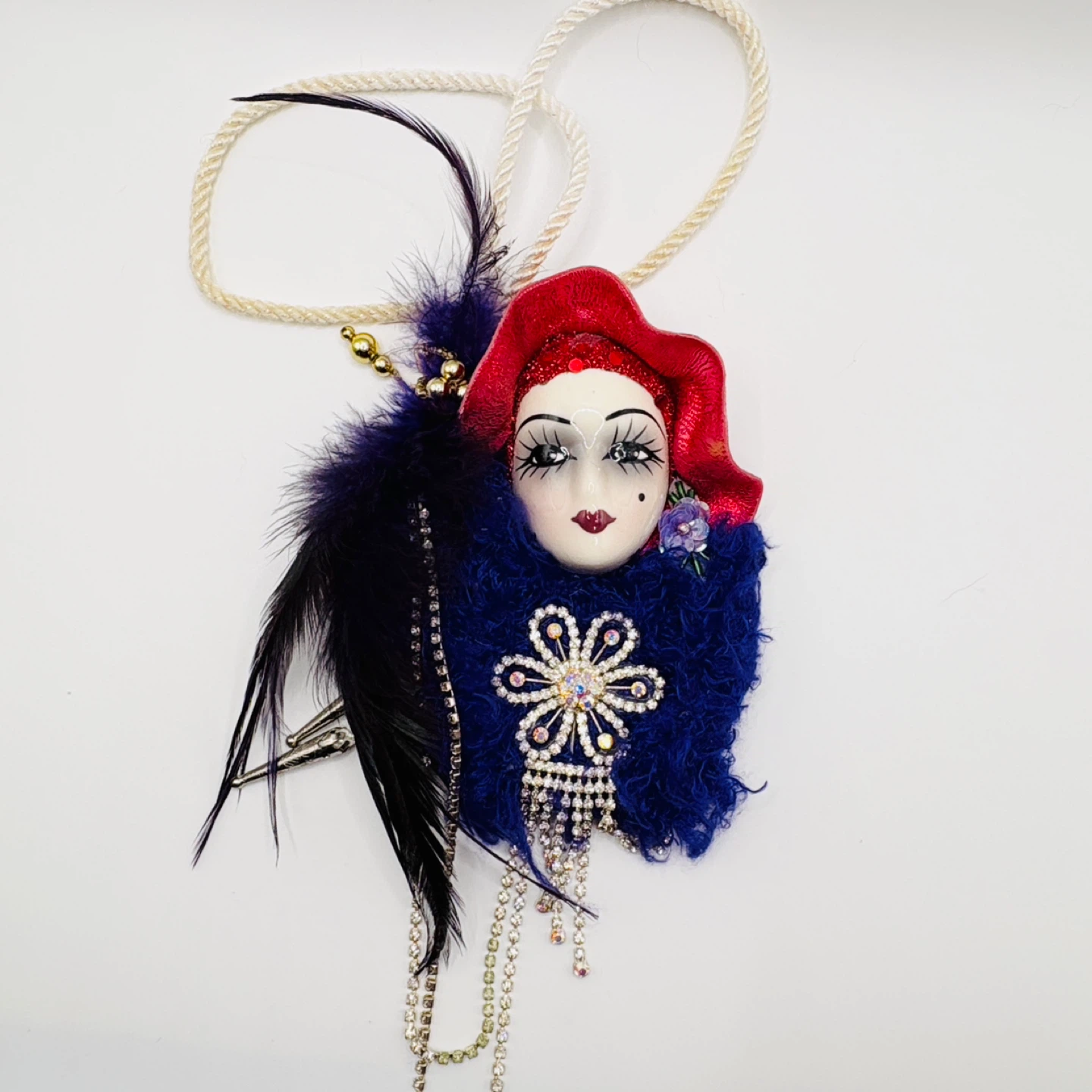 Art Deco Style Figural Mask Madi Gras Wall Decor