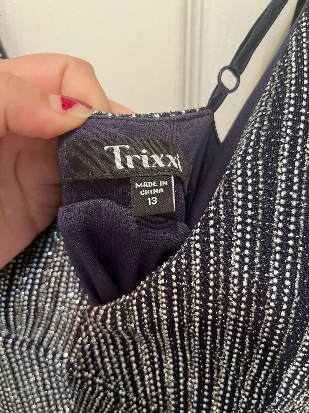 Trixxi Navy Sparkle Gown Size 13 - photo 4