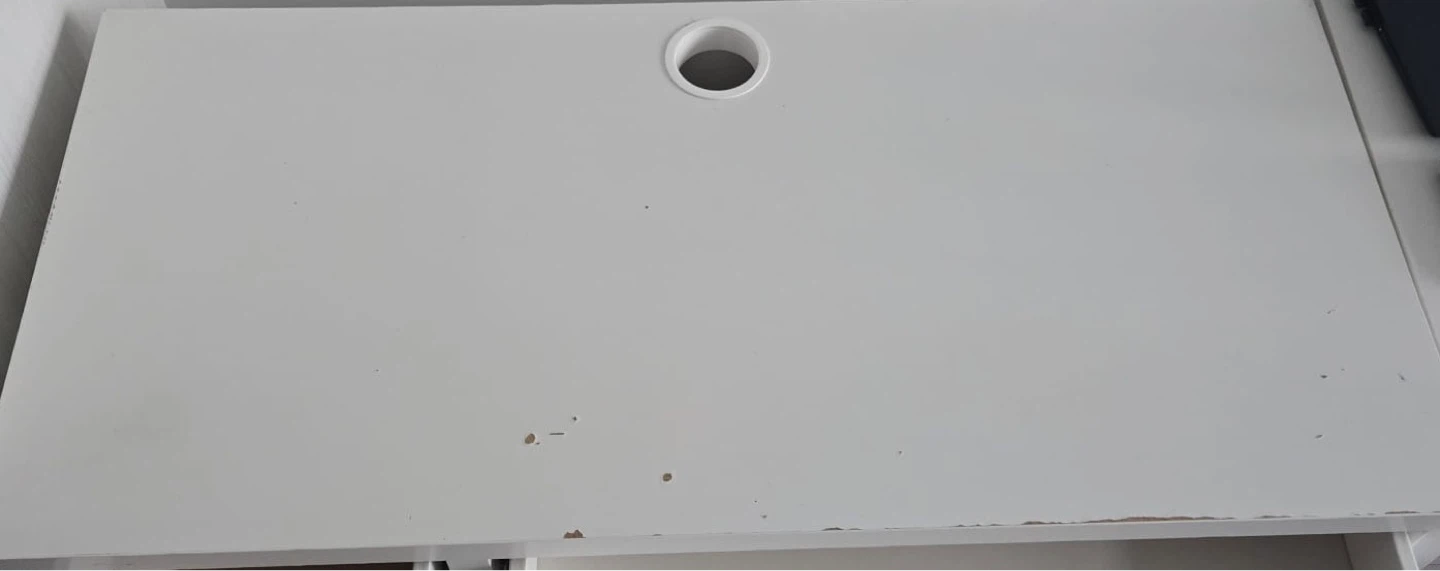 White IKEA MICKE Desk with Drawer and Cabinet - photo 2