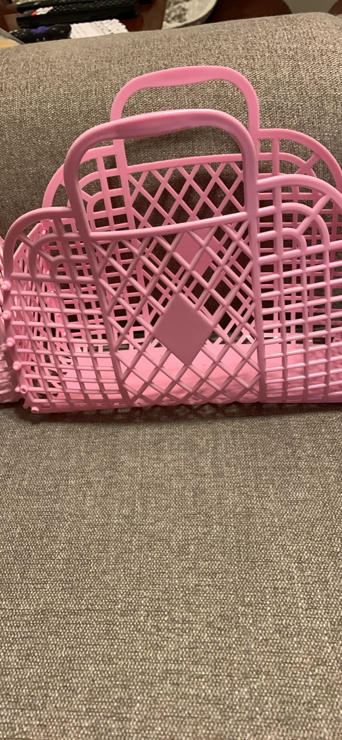 Pink Jelly Basket Purse