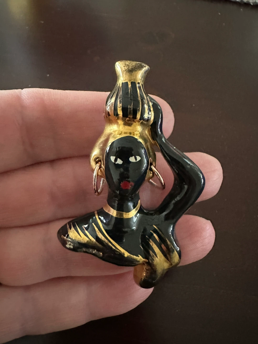 Vintage Ceramic Figurine Brooch - photo 4
