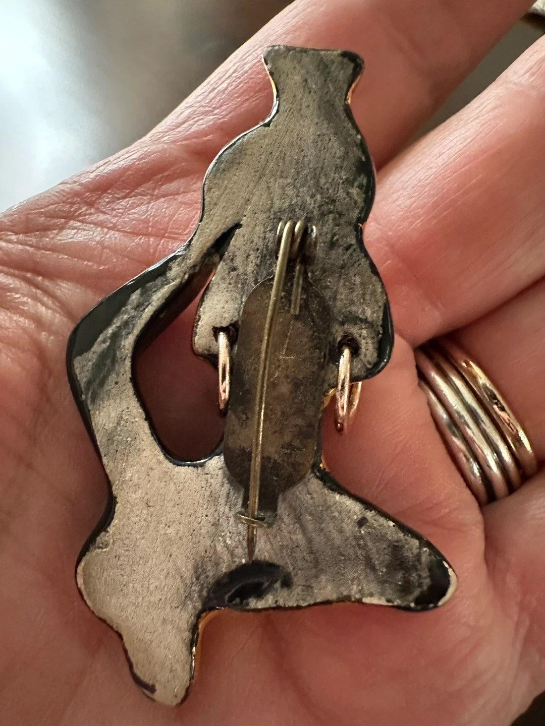 Vintage Ceramic Figurine Brooch - photo 2