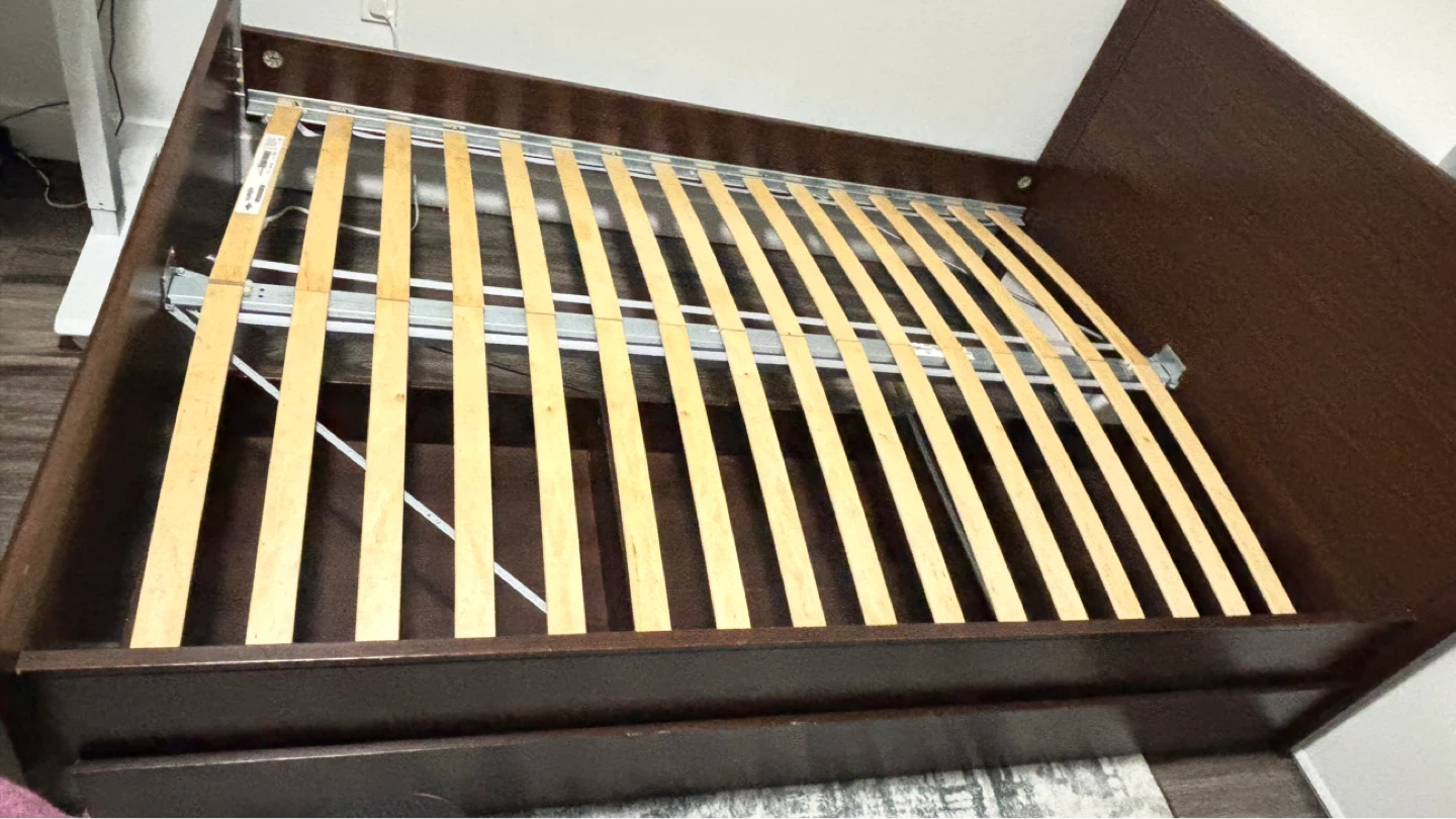 IKEA Luroy Queen Bed Frame - Dark Brown