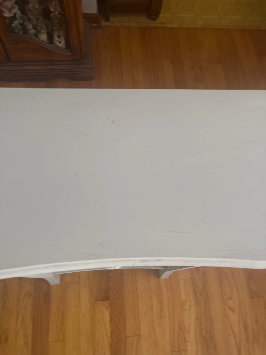Gray Half-Moon Console Table with Drawer and Shelf - photo 3