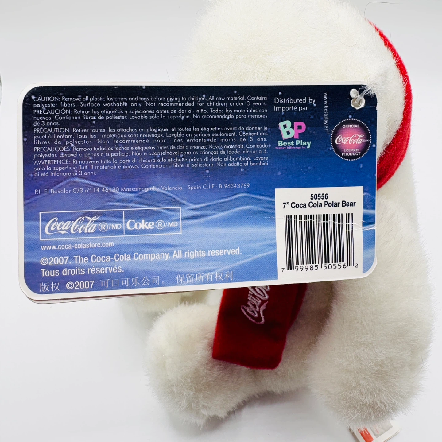 Vintage Coca-Cola Polar Bear Plush Toy with Scarf - photo 4