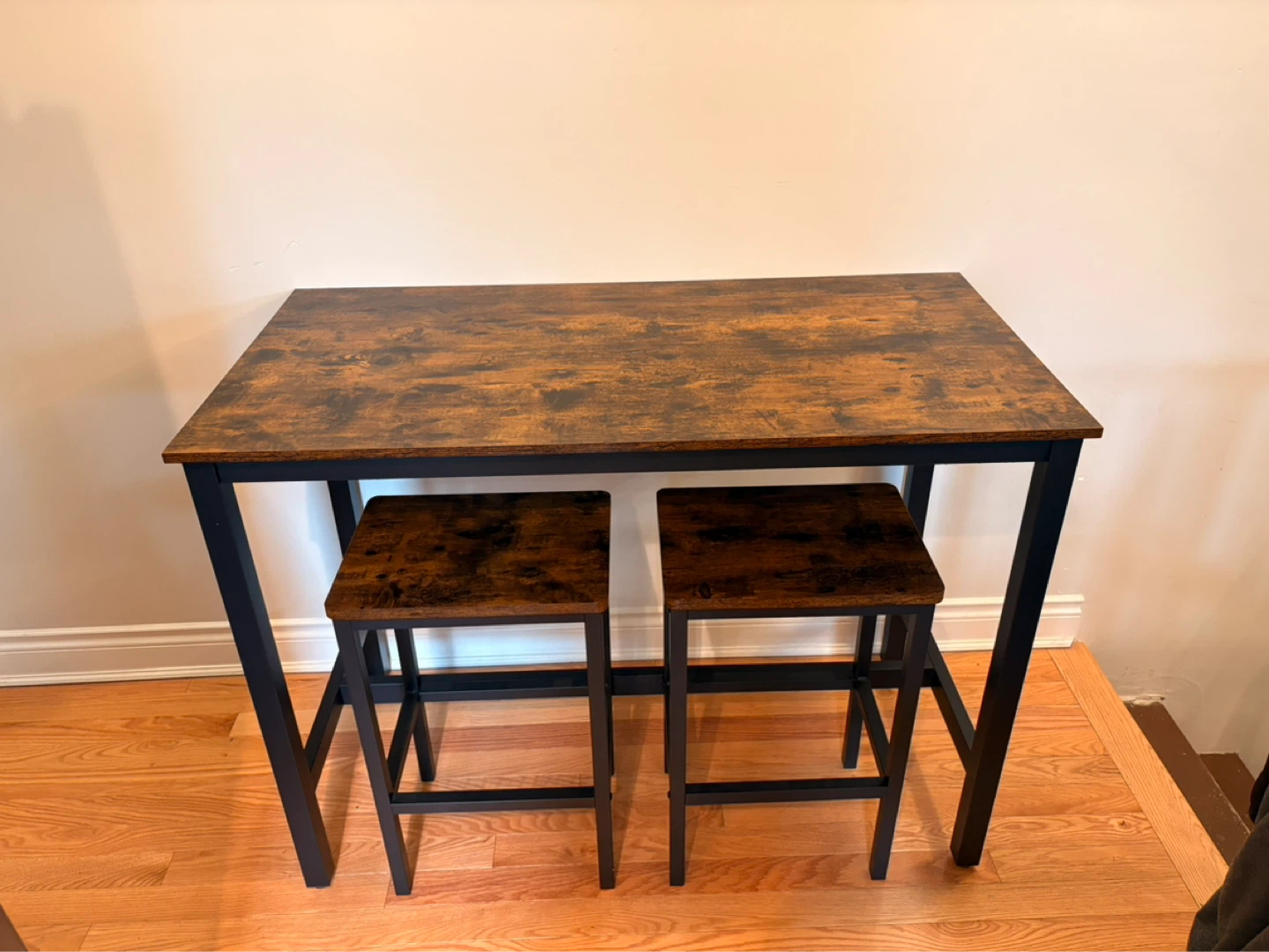 3-Piece Bar Table/Kitchen Island and Stool Set