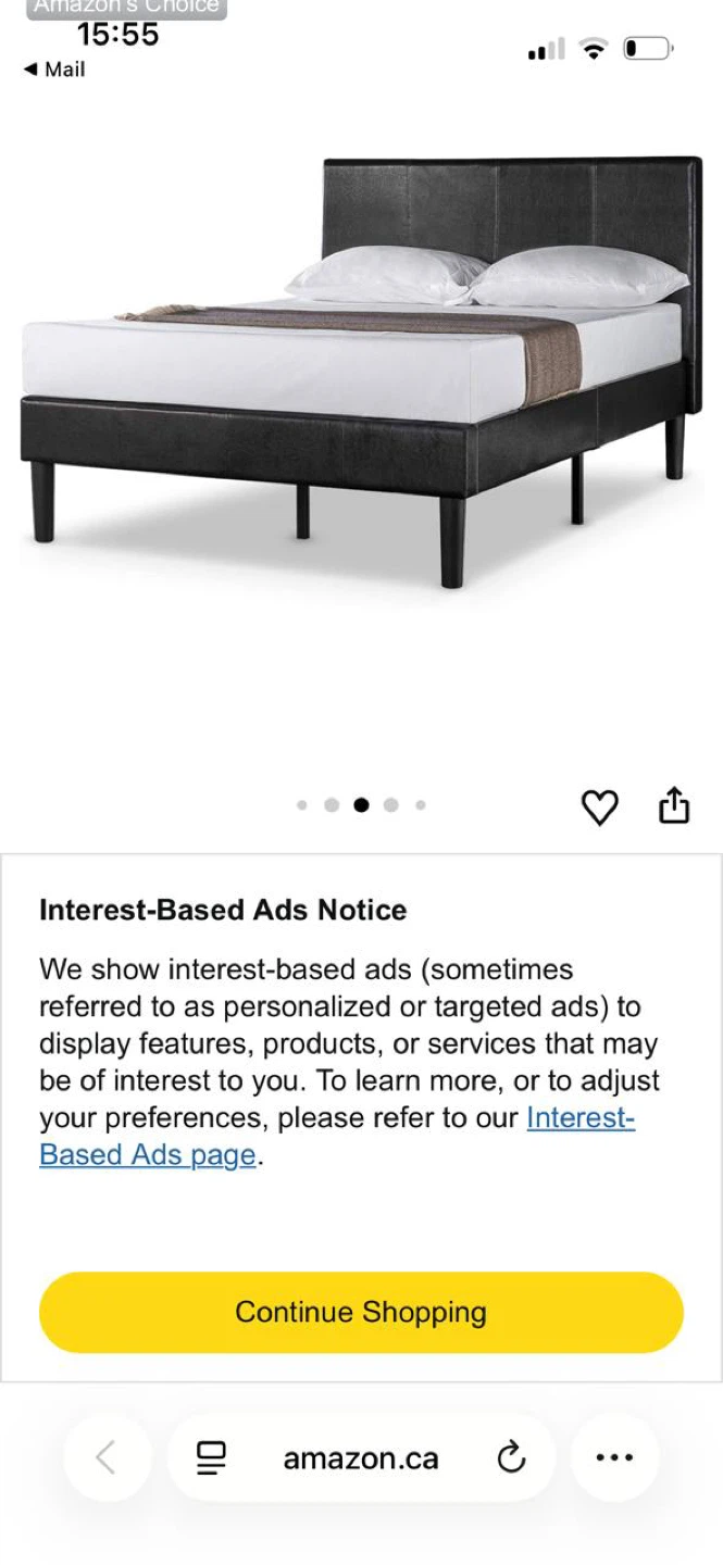 Black Faux Leather Bed Frame - king size - photo 2