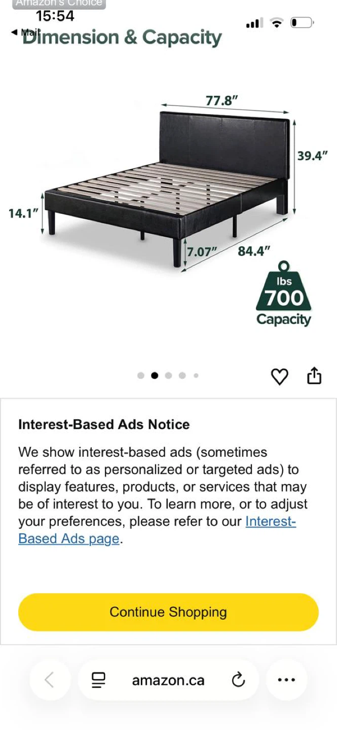 Black Faux Leather Bed Frame - king size