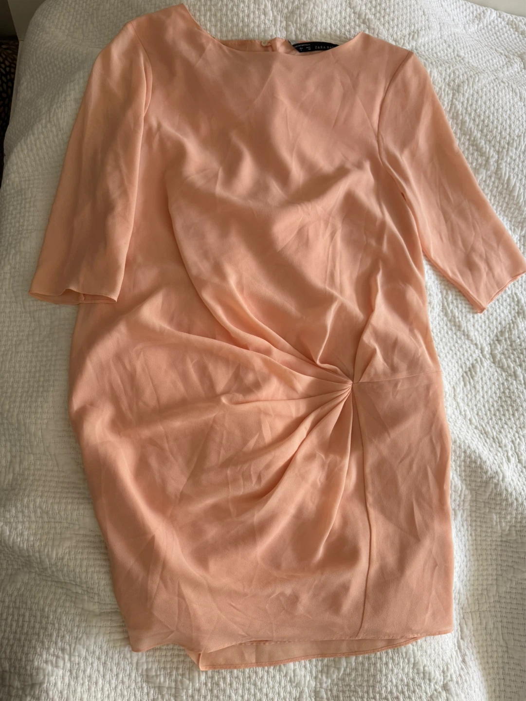 Zara Basic Peach Draped Dress Size L