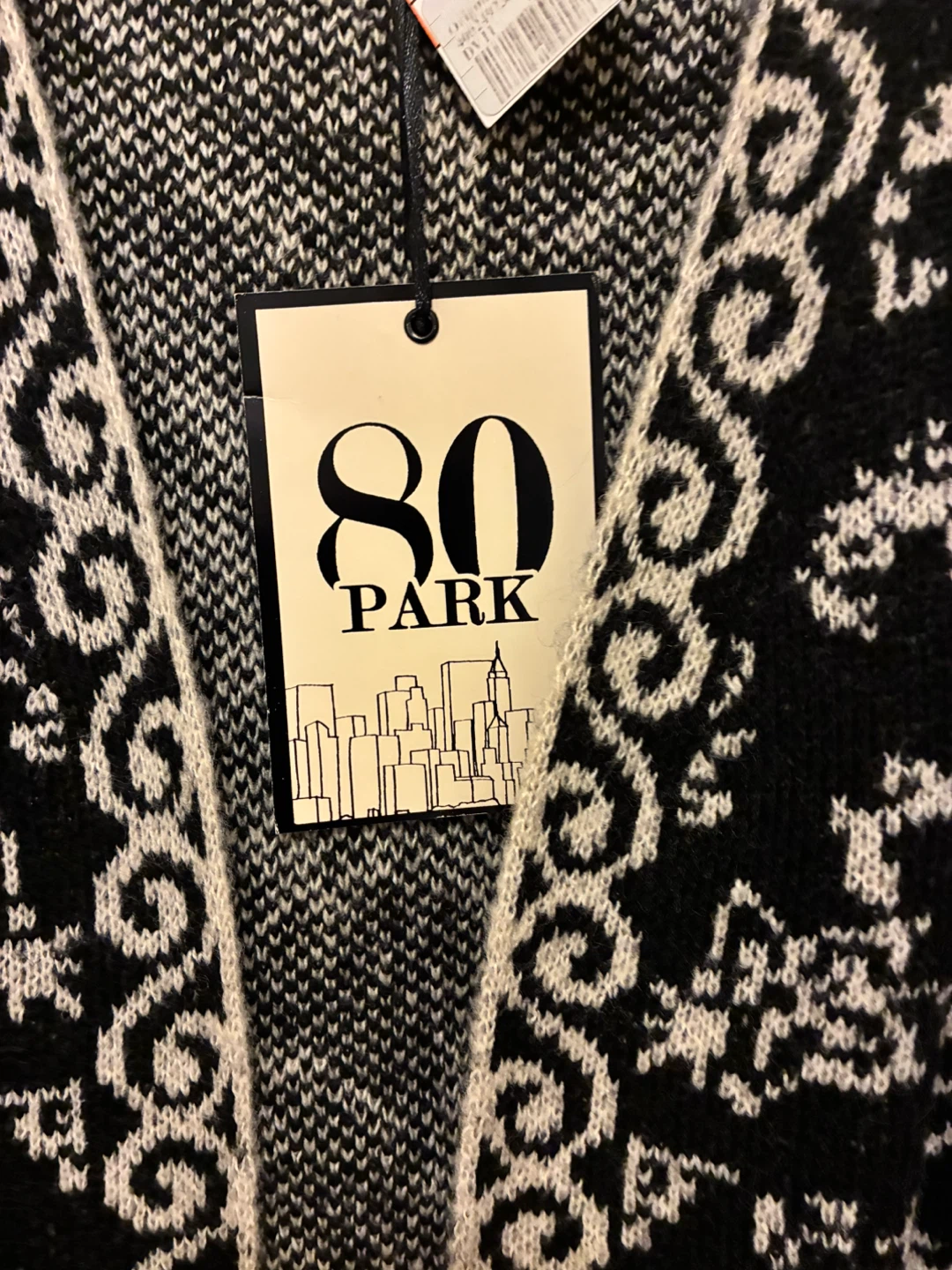 80 Park Black & White Patterned Cardigan - photo 3