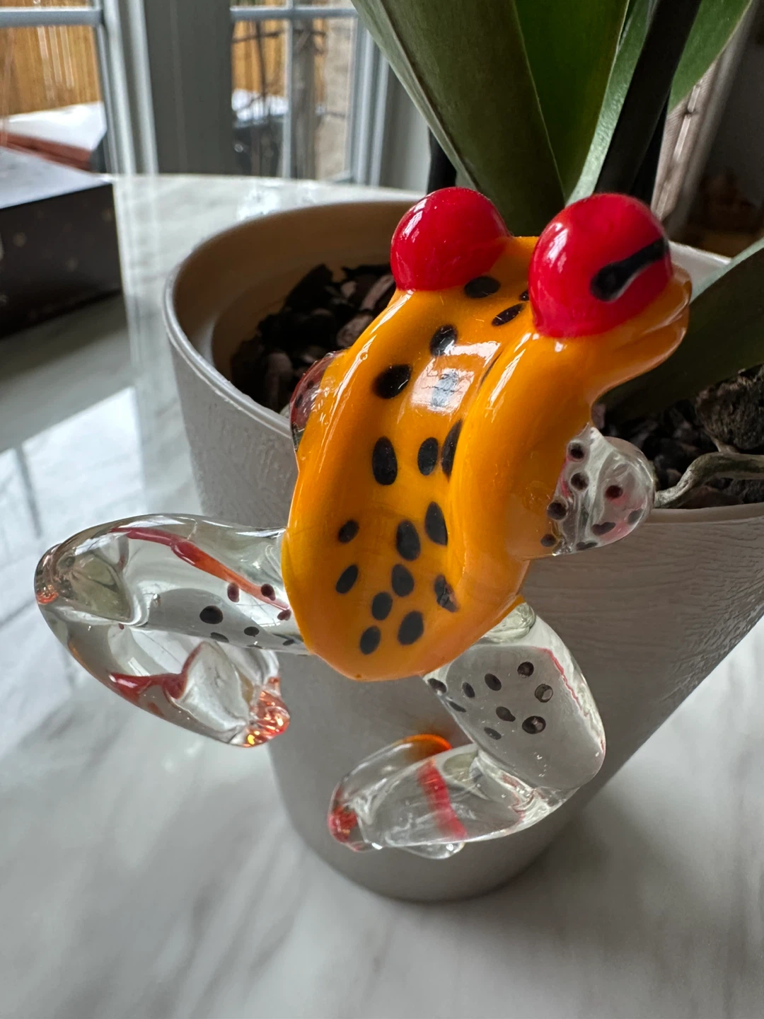 Morano  Glass Frog Plant Pot Hugger Figurine - photo 3