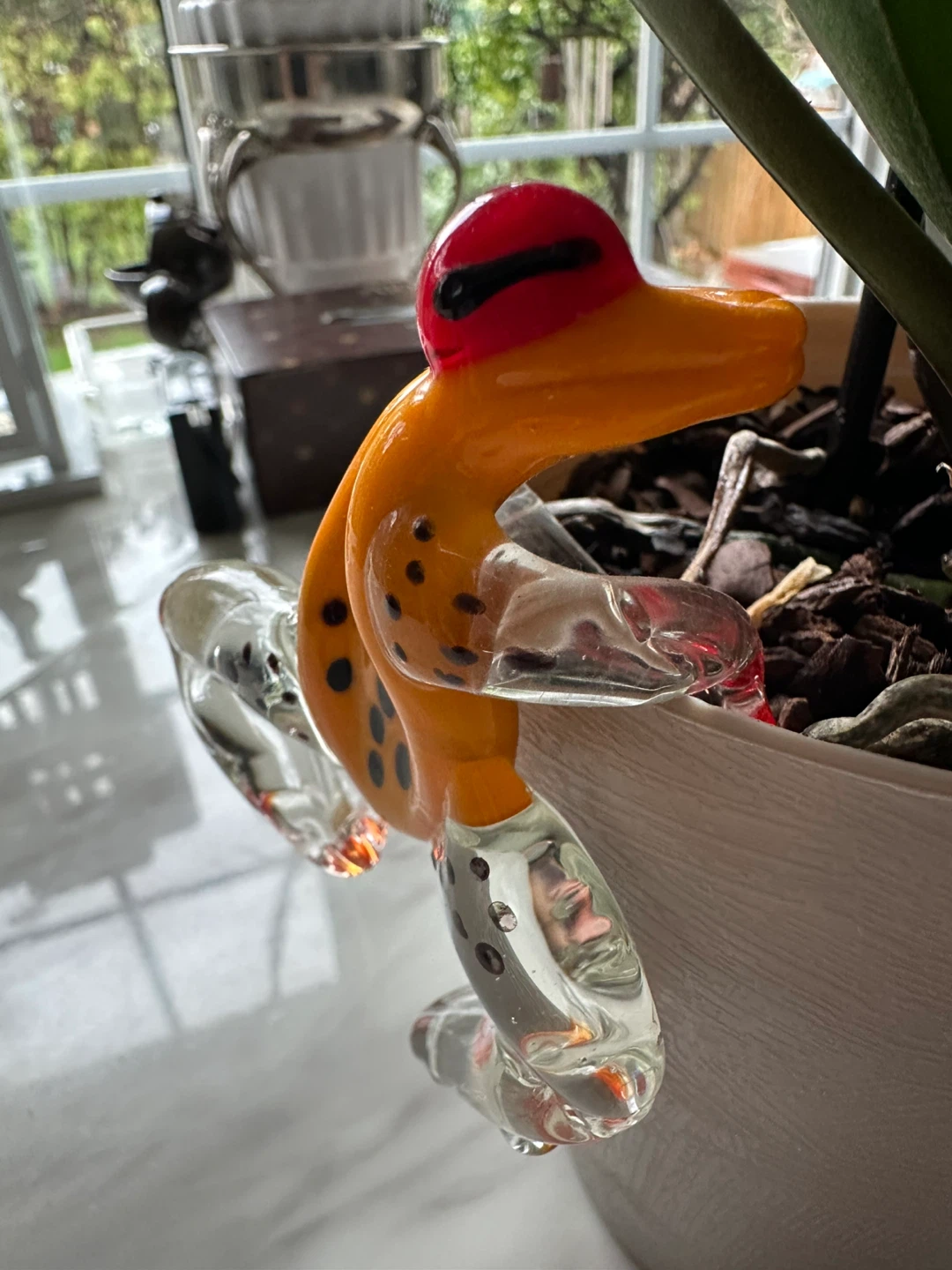 Morano  Glass Frog Plant Pot Hugger Figurine - photo 4