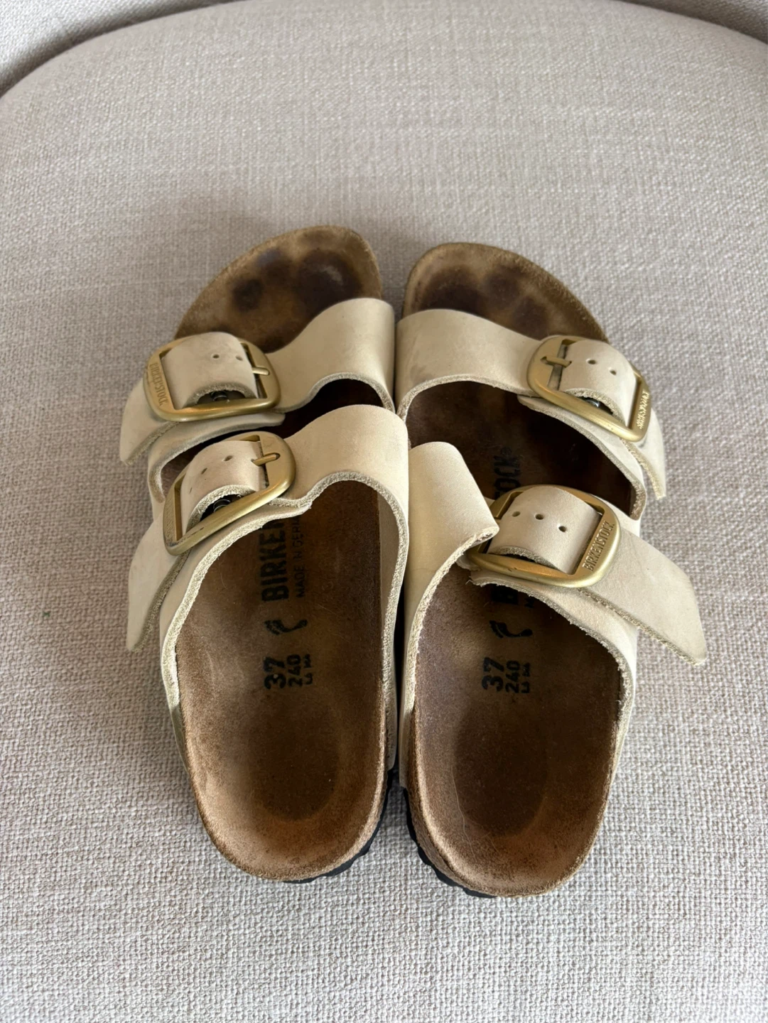 Birkenstock Arizona Sandals Cream Size 37
