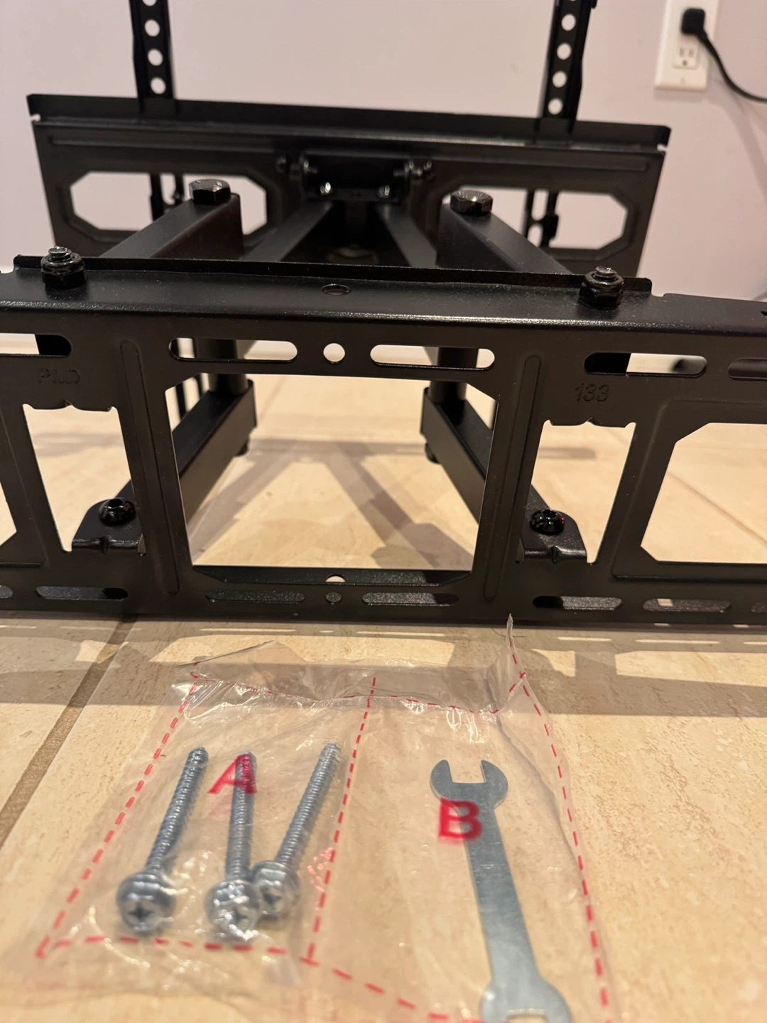 Black Adjustable TV Wall Mount - photo 3