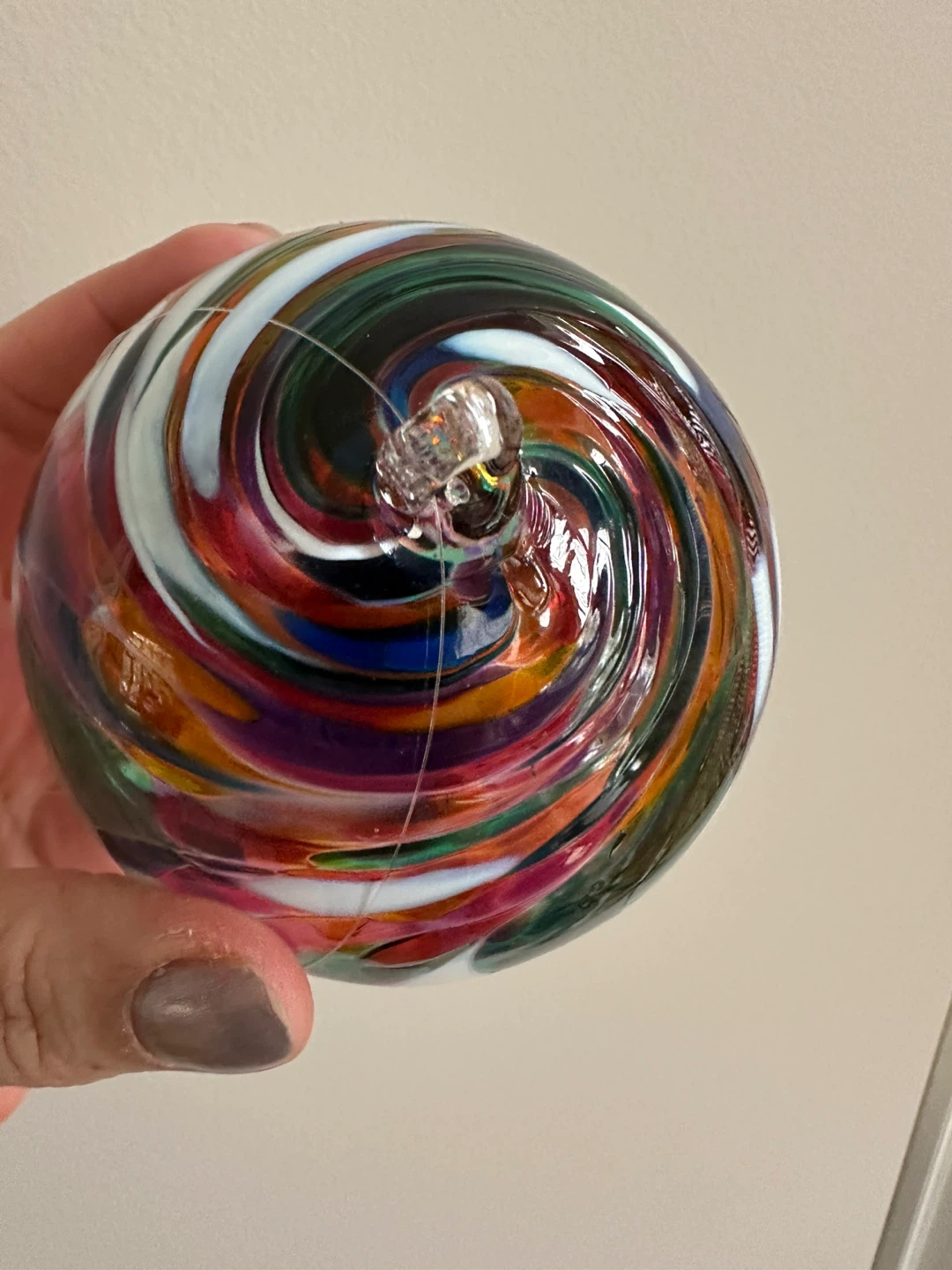 Hand Blown Glass Swirl Ornament